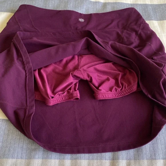 Athleta Oasis Cargo Skort M Purple Snap Pockets Stretch Casual Outdoors … - Picture 2 of 6